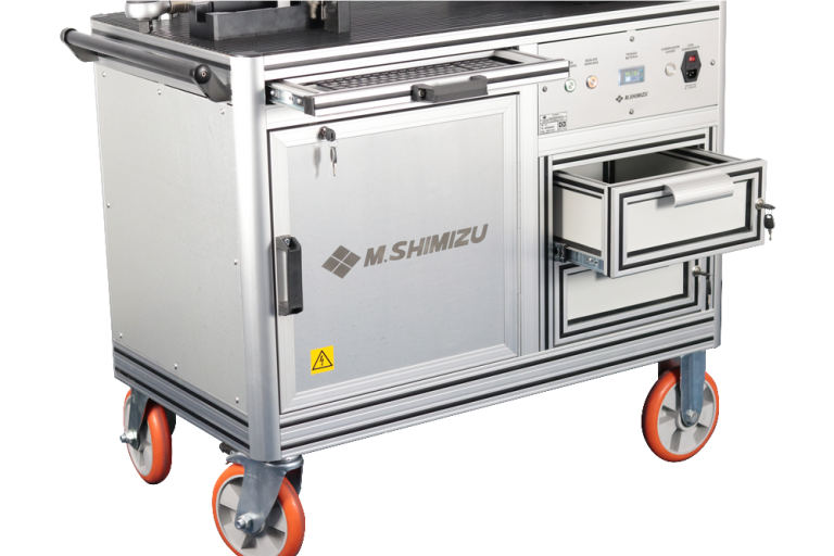 Estação móvel de retrabalho M Shimizu com software MSqnet, conjunto de aperto cabeado e sem fio, coleta de dados em tempo real e carrinho em alumínio