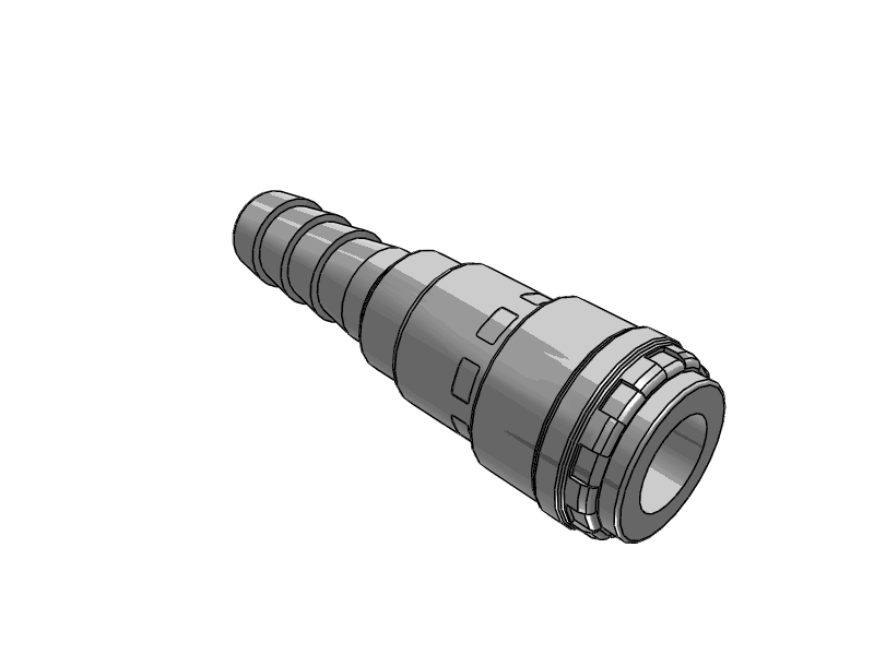 Engate pneumático Hi Cupla Série 200 SH da Nitto Kohki com bocal para mangueira, corpo em aço cromado e design push-to-connect.​