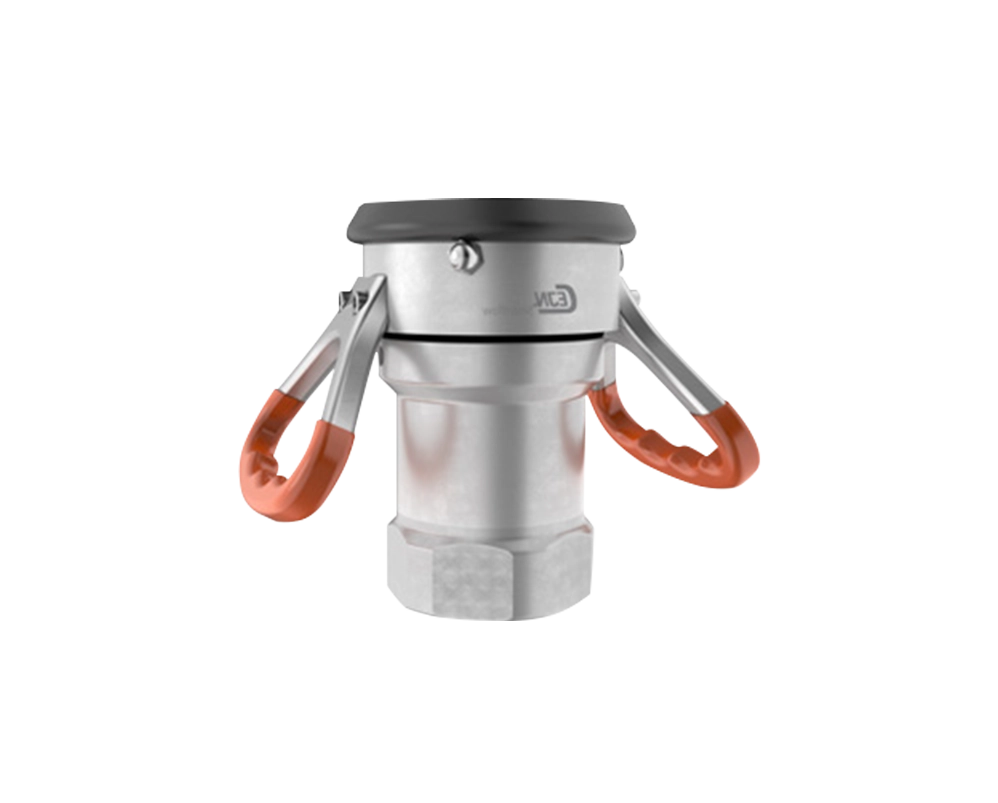 Engate hidráulico seco Smartflow CEJN com dupla alça ergonômica e trava de segurança. Acoplamento dry break 25 bar desenvolvido para conexão e desconexão rápida sem vazamentos. Ideal para transferência segura de fluidos em setores Oil & Gas, petroquímico, marítimo, transporte e alimentos e bebidas. Engate de alta durabilidade e precisão, fornecido pela M. Shimizu.