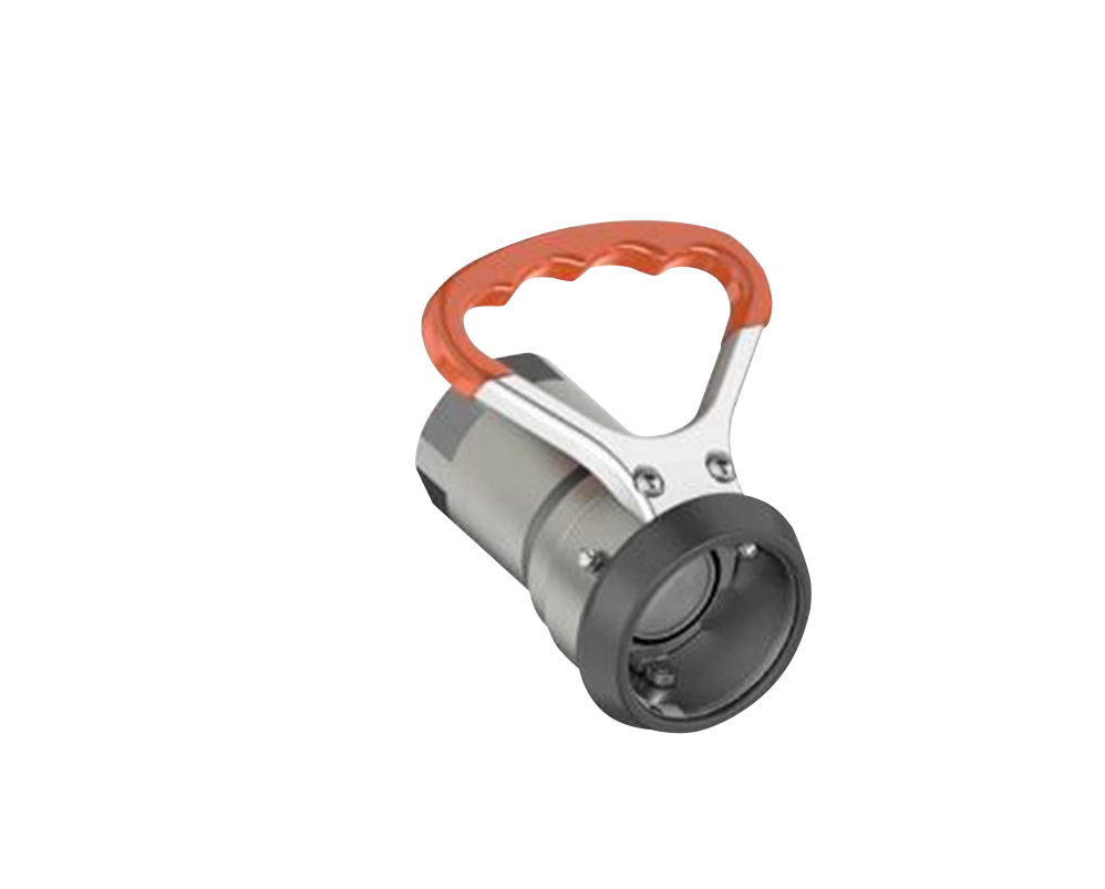 Vista explodida do engate Smartflow dry break com identificação de componentes. Acoplamento seco 25 bar para transferência segura de fluidos. Aplicações: AdBlue, bunkering, IBC, Oil & Gas, petroquímica, Food & Beverage,