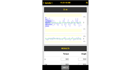 Painel de controle Stanley SC Controller com IHM touchscreen para controle de ferramentas de torque e rebitadores industriais em linhas de montagem automatizadas.