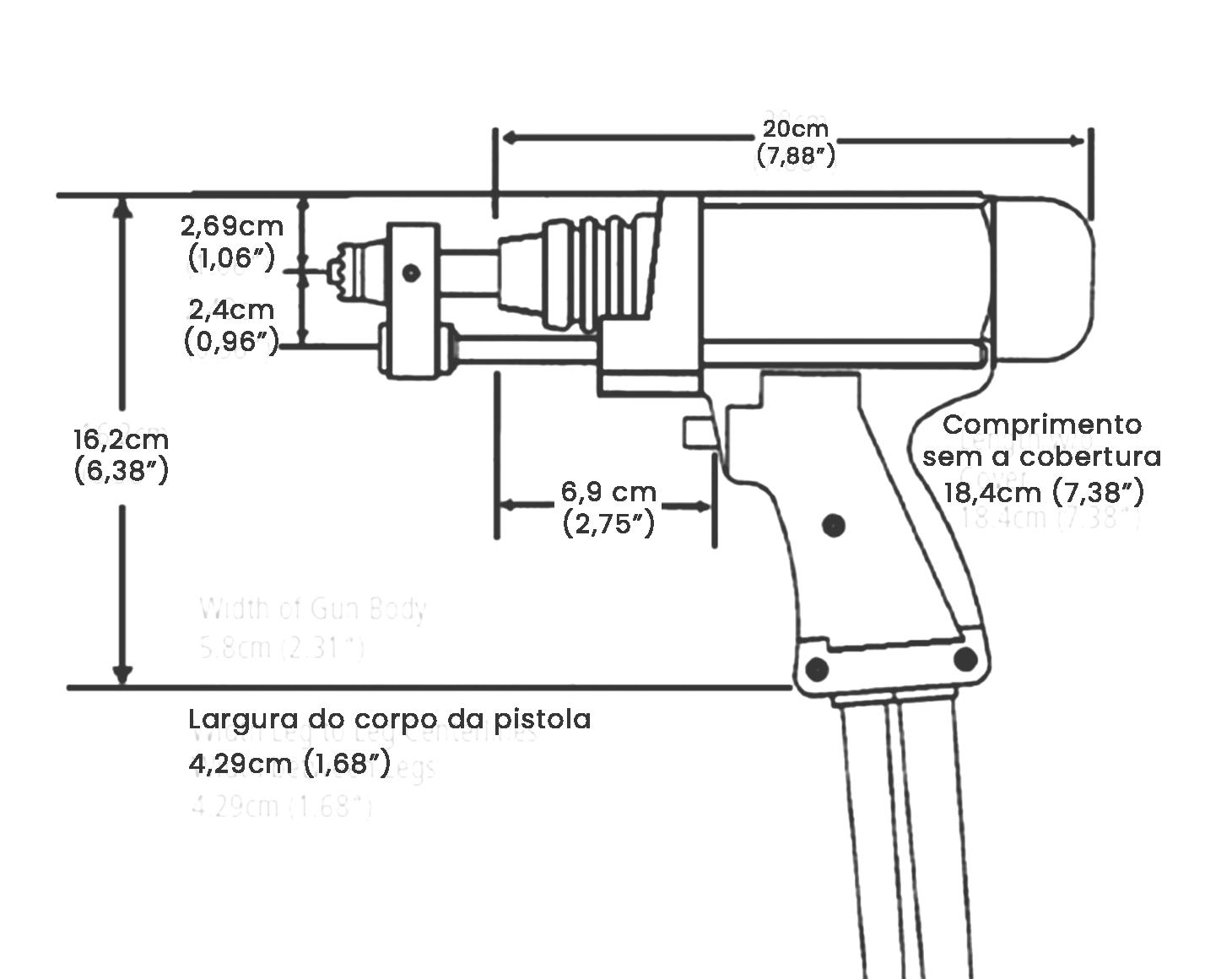Pistola de solda de pinos Nelson NS-40B Standard Duty para aplicações com cerâmica.